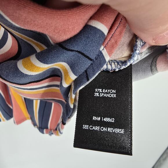 Torrid Women's Plus Multicolor Stripe Scoop V Neck Tank Top Blue Red Size 5 - Picture 10 of 13